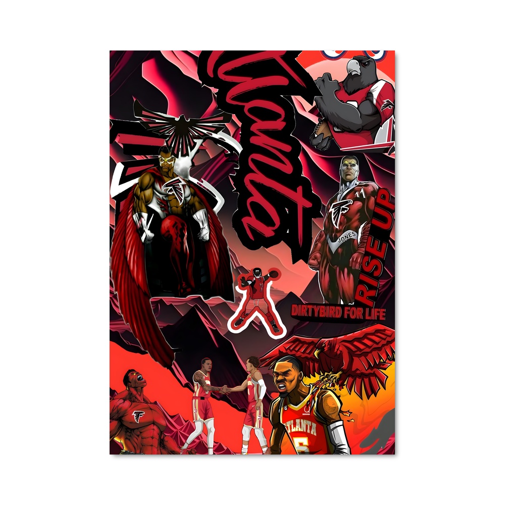 Poster Hawks en Action – affiche Basketball